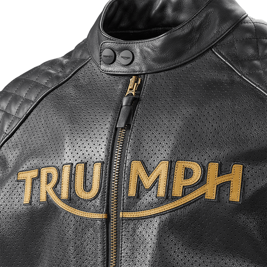 Men's Braddan Air Race Jacket in Black & Gold | Motorcycle Clothing